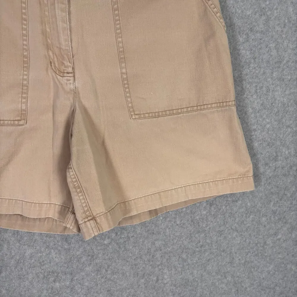 Jones New York Short 6 Tan Utility Chino 100% Cotton Khaki Hiking Casual GORP‎